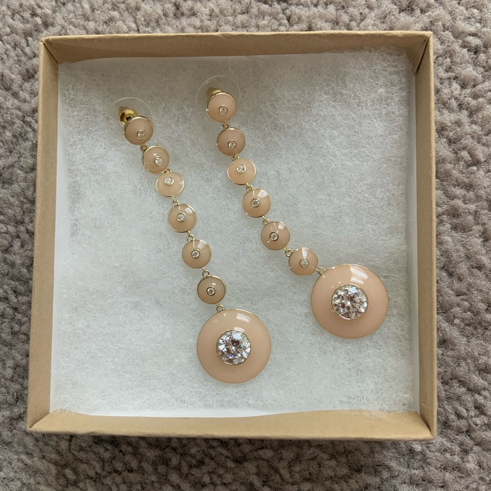 Nicola Bathie Dusty Rose Enamel Drop Earrings